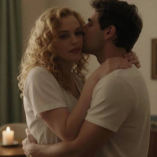 Intimate Embrace in Warm Lighting