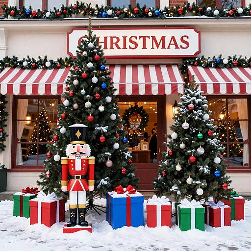 Charming Christmas Storefront Photography