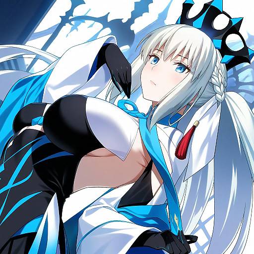 Illustration of Morgan le fay (queen of winter) (fate), fate/grand order in the style of Umekichi