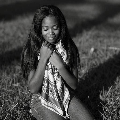 High-Contrast Portrait of Black Woman