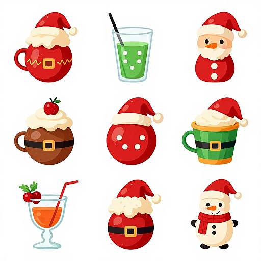 Christmas Treats and Drinks Vector