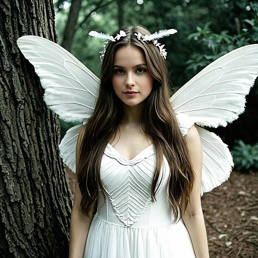 Enchanting White Moth Fairy Costume