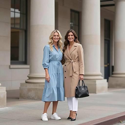 Charming Scene of Two Stylish Women
