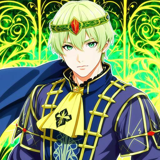 Illustration of Alfred (fire emblem), fire emblem in the style of Baram