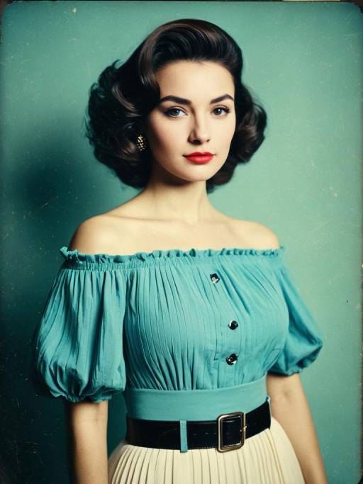 Contemporary Chic Woman in Sky Blue Blouse