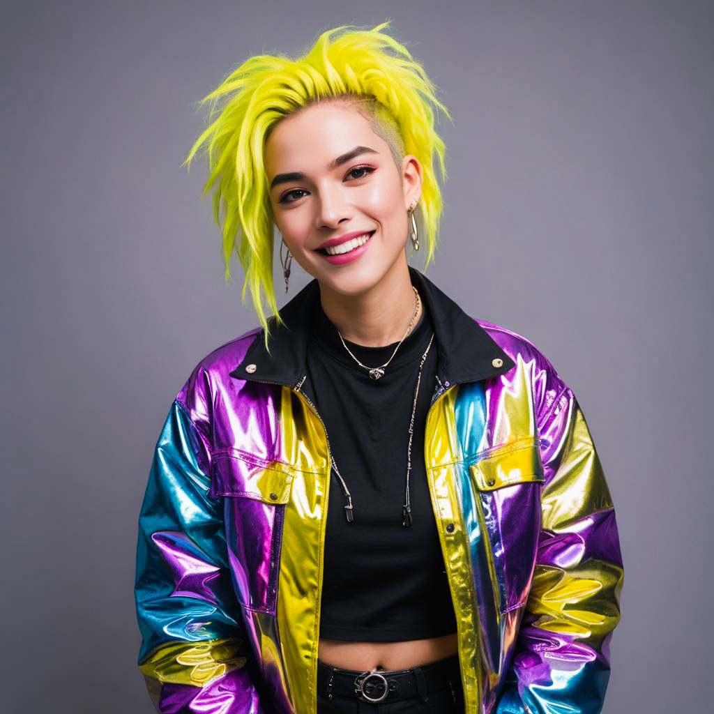 Vibrant Non-Binary Raver Photo Shoot