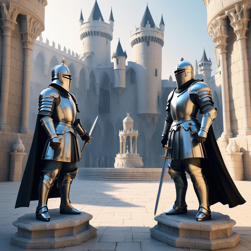 Epic Medieval Knights Debate in Stone Castle