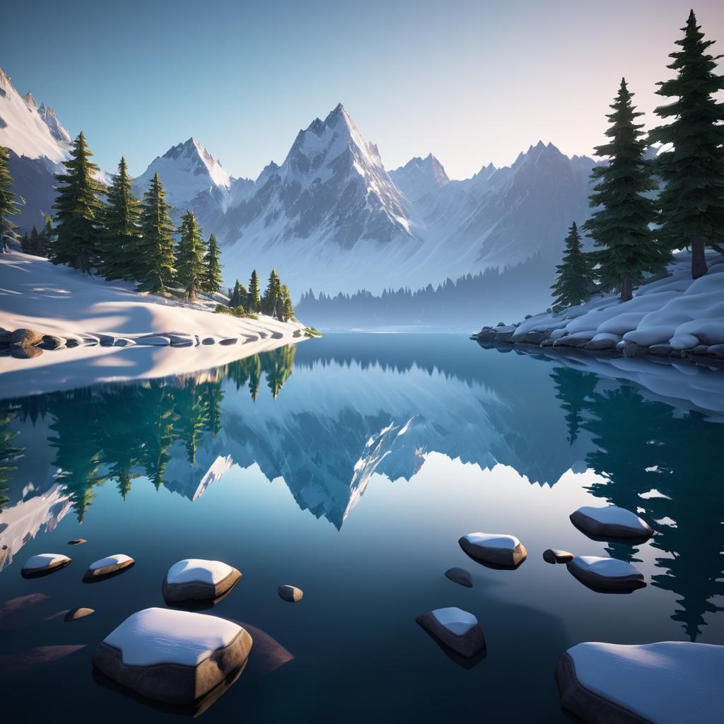 Serene Mountain Lake at Dawn