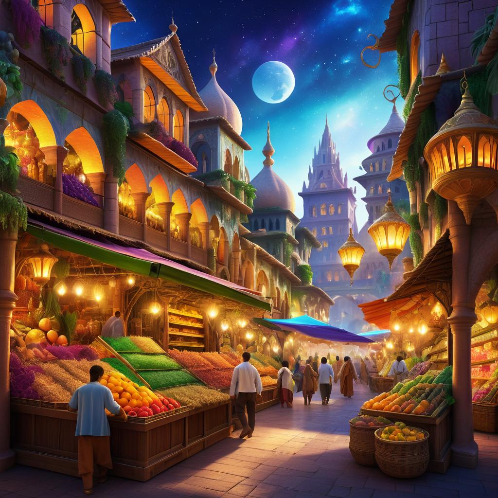 Enchanting Fantasy Market Illustration