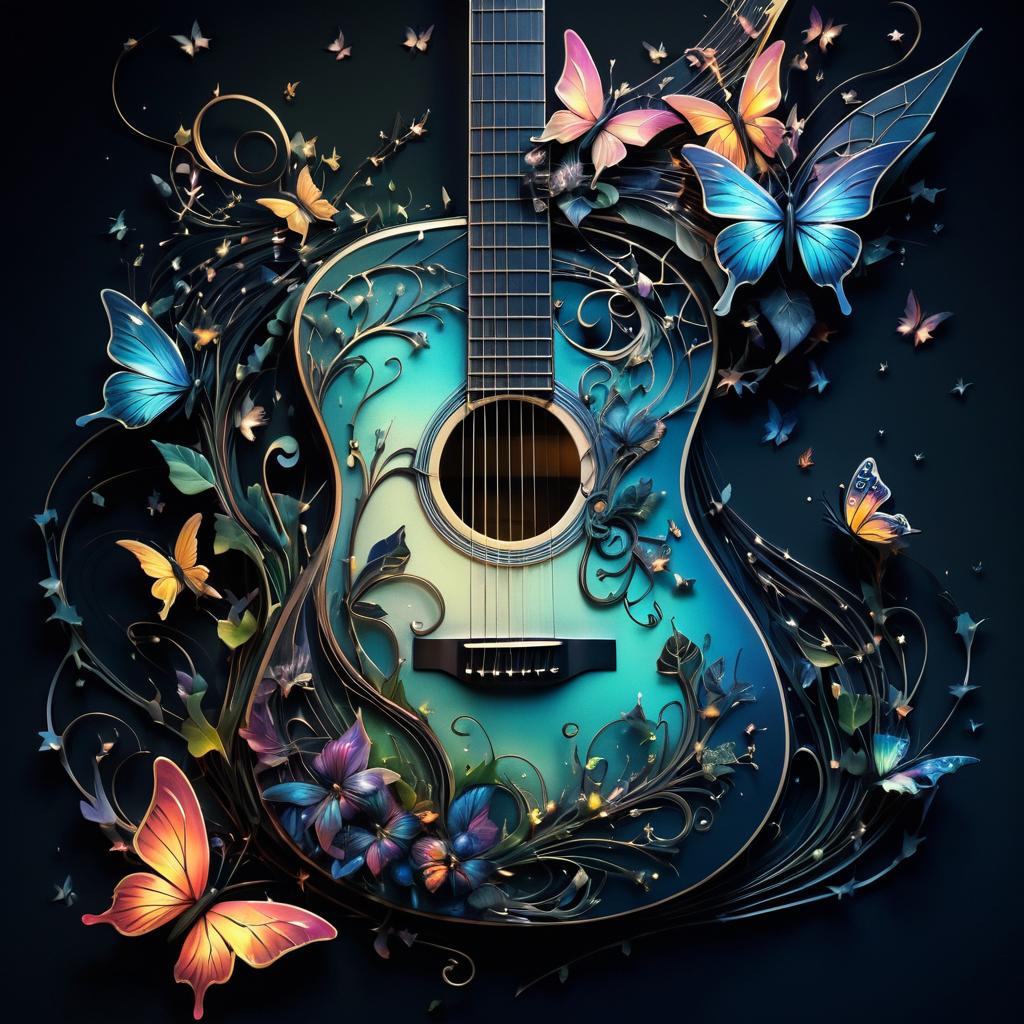 Guitar Nature: A Surreal Artistic Explosion