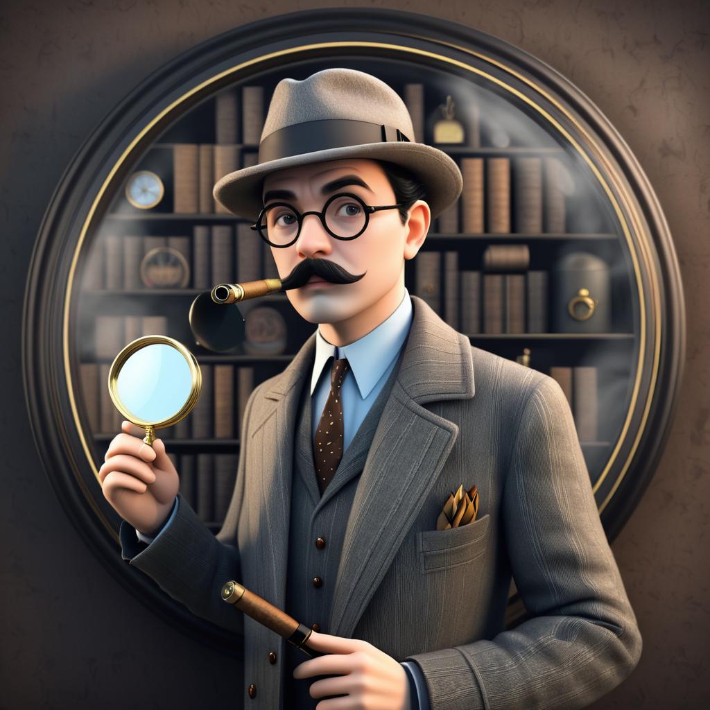 Whimsical 3D Detective Character Design