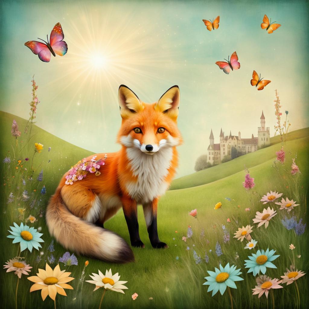 Curious Fox in a Dreamlike Meadow