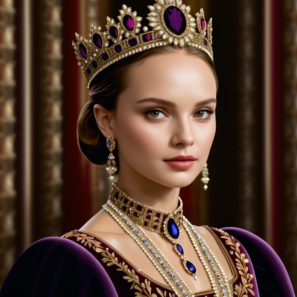 Regal Portrait of Natalie Portman as Queen