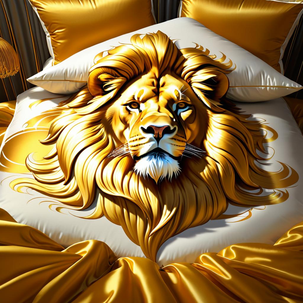 Majestic Golden Mane Lion on Pillows