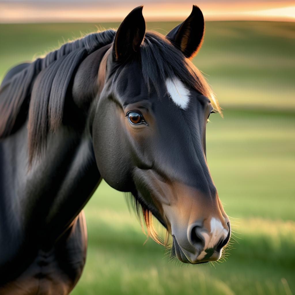 Stunning Close-Up of a Black Horse