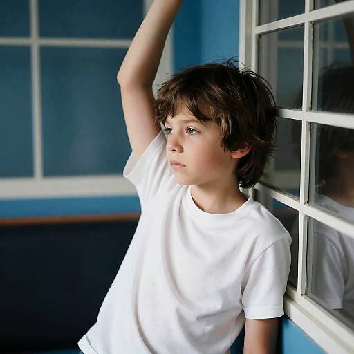 Contemplative Boy by the Window