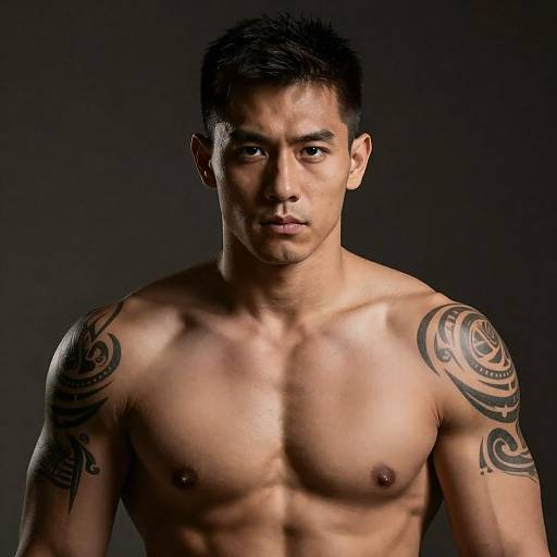 Intense Portrait of a Muscular Man