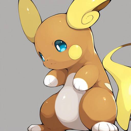 Illustration of Alolan raichu, pokemon in the style of Teranekosu