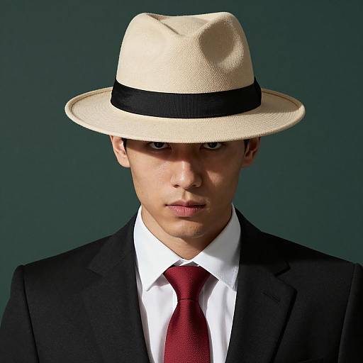 Man Wearing Fedora Hat and Suit