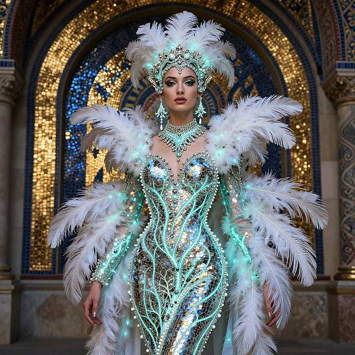 Androgynous Bioluminescent Byzantine Feather Regalia