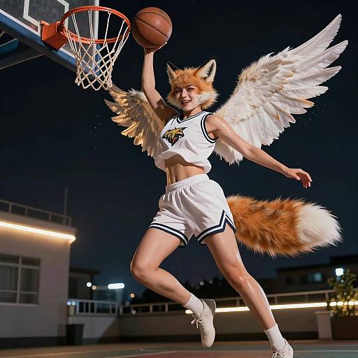 Dynamic Sports Portrait of Anthro Fox