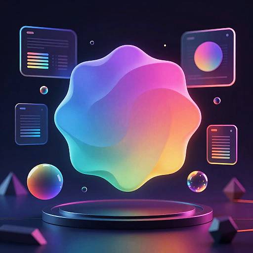 AI Art Visualization with Neon Gradients