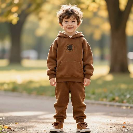 Confident Boy in Sunny Park