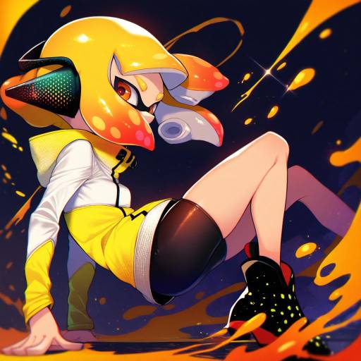 Illustration of Agent 4 (splatoon), splatoon (series) in the style of Kagami uekusa