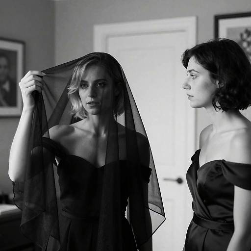 Intimate Black-and-White Portrait of Two Women