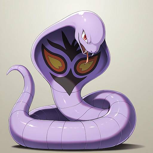 Illustration of Arbok, pokemon in the style of Nanao naru