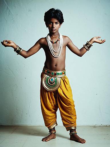Kolattam Dance Male Solo Full-Body Portrait