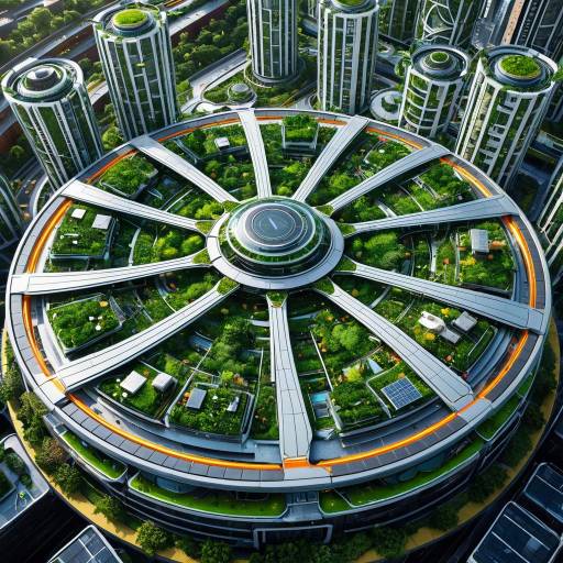 Futuristic Circular Green Energy City