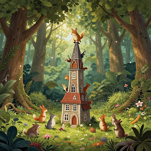 Bremen Town Musicians in Enchanted Forest