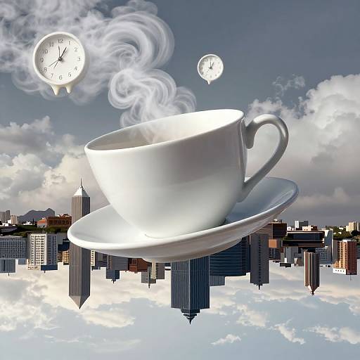 Surreal Clockwork Tea Cup City