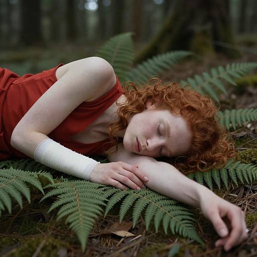 Serene Redhead in Dark Forest