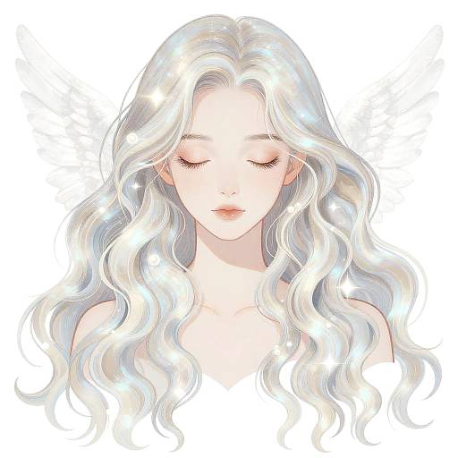 Ethereal Woman with Opalescent Hair