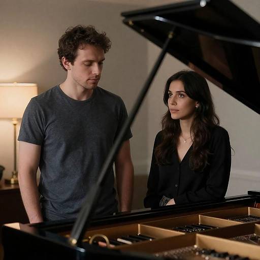 Intimate Moment by a Grand Piano
