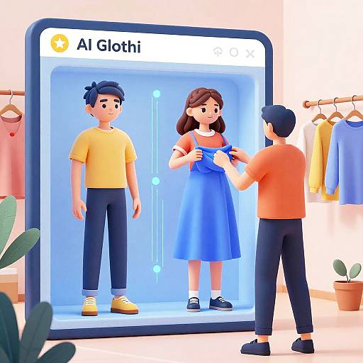 Virtual Dressing Room AI Illustration