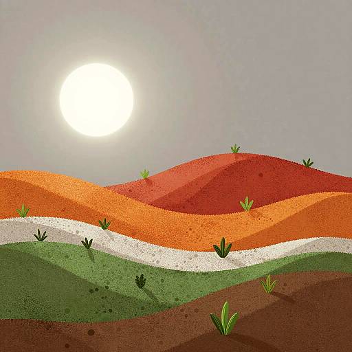 Retro Futurism Abstract Landscape