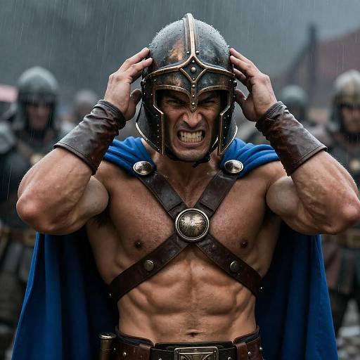 Warrior in Rainy Battleground Intensity