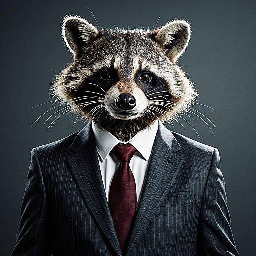 Anthropomorphic Raccoon in Business Suit