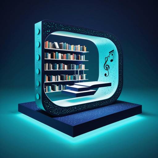 Futuristic Floating Library Stippling Illustration