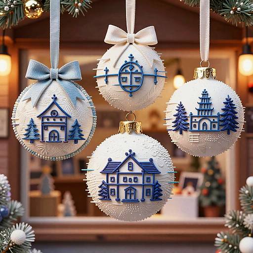 3D Vivid Winter Ornaments Masterpiece