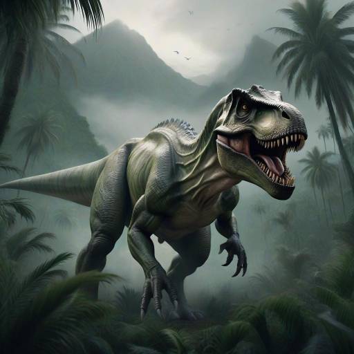 Fierce Tyrannosaurus Rex in Jungle