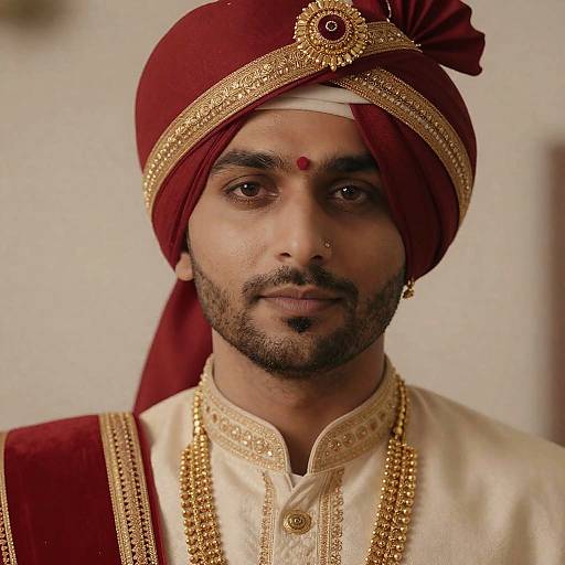 Close-Up Indian Wedding Attire Man