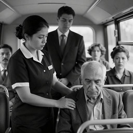 Intense Moments on a Vintage Bus