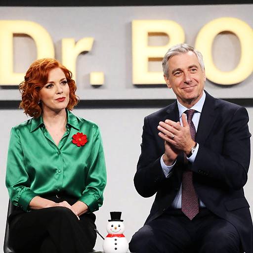 Two People Enjoying Time Under Dr. BO Sign