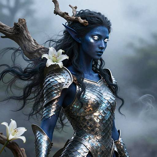 Mistbound River Sentinel with Silver Eyes