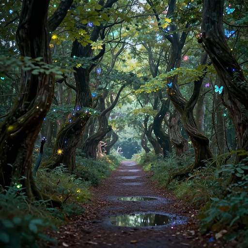Enchanted Forest Pathway with Magic