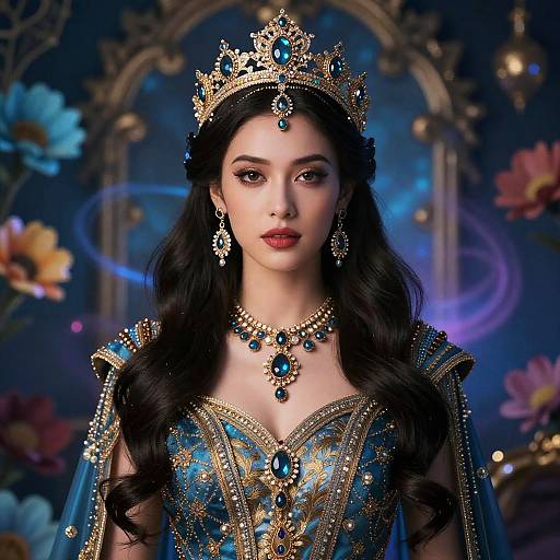 Regal Woman in Mystical Elegance